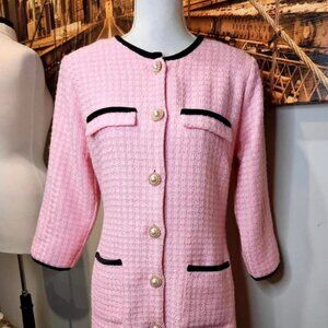 Alexia Admor Woven Dress with Pearl Buttons